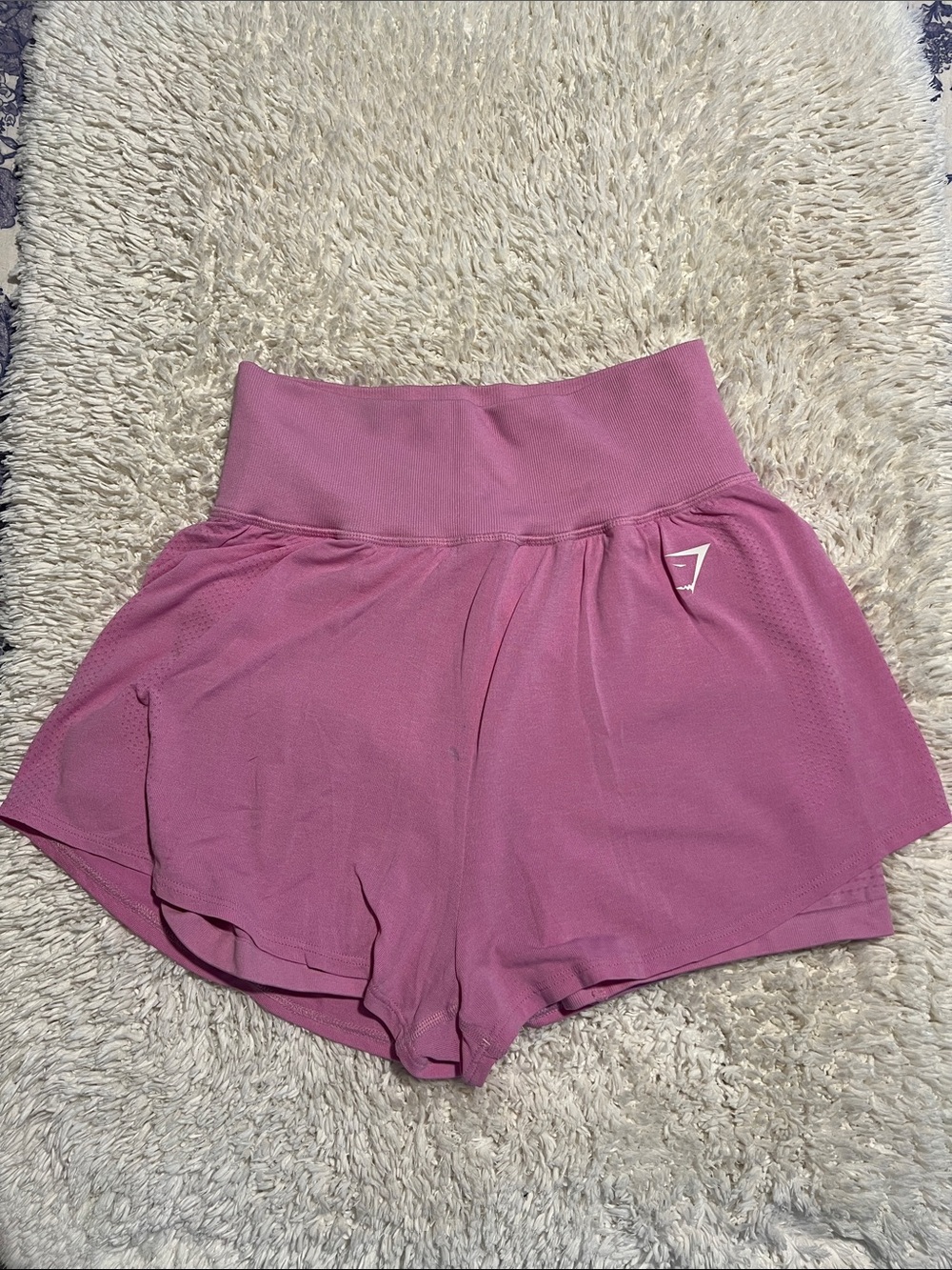 Gymshark High-Waist Pink Layered Workout Shorts